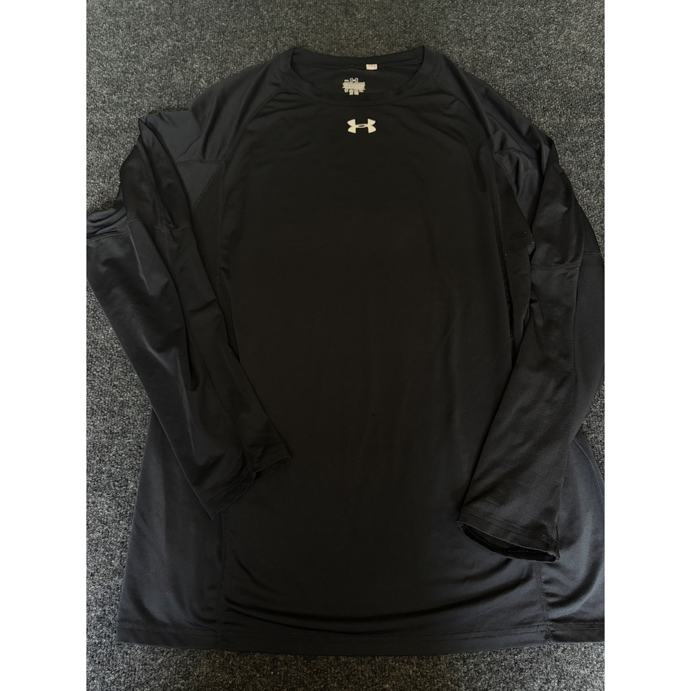 Under Armour Mens HeatGear Long Sleeve Compression Shirt Black XXL Gym Training